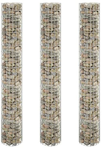 ZHOUMIN Gabionen-Hochbeete 3 STK Kräuterspirale, Hochbeet Im Garten, Pflanzkübel, Pflanzsteine, Rund Verzinkter Stahl Ø30x200 cm