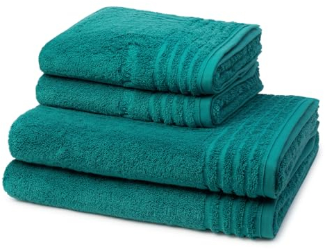 Vossen - 4 teiliges Frottier-Set - Vienna Style Supersoft (2 X Handtuch 2 X Duschtuch im Set) - 620 g/m2 - Baumwolle - Frottee - saugstark - weich und flauschig - Lagoon