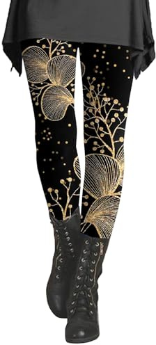 Legging Femme Taille Haute Elastique - Vintage Couleur Pantalon Sport À Taille Haute Hiver Pants Collants Mode Chaud Legging De Sport Long Jogging Vêtement Imprimé Multicolore Thermiques