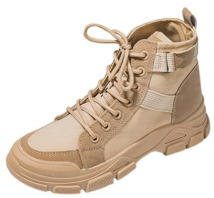 Stivaletti da Donna High Top in Tela, Stivaletti alti, Stivaletti di sicurezza antiscivolo, Stivaletti da trekking, Stivaletti alti, Stivaletti con lacci, Stivaletti per esterni, Suola spessa