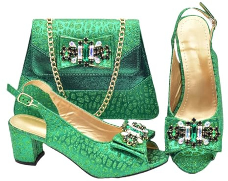 Escarpins à bout ouvert avec strass et sac assorti pour robe de mariée, EN8, 43 EU