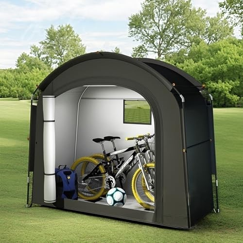 AMDHZ Bicycle Storage Shed Motorcycle Shelter Outdoor Storage With Window Design for Bicycles, Lawn Mower, Garden Tools(A,79x31x65 in)