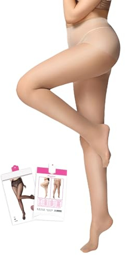 sunshinelady Collant Femme Sexy Ultra Fin 15D Legging Sexy Transparent Collant Grande Taille Amincissante Collants Taiile Haute Bas en Soie Grande Taille Dessous Lingerie Elastique XS-M Chair