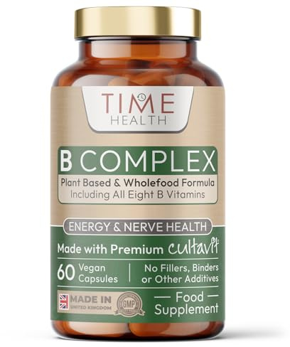 Vitamin B Complex - Whole Food & Plant-Derived - Natural, Non-Synthetic B Vitamins - Highly Bioavailable - Methylated B9 & B12 - Cultavit® - Zero Additives - UK Made - Pullulan (60 Capsules)