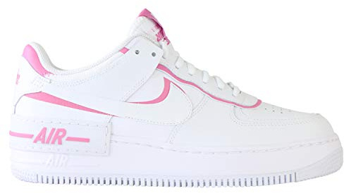 Nike W Af1 Shadow, Damen Basketballschuh, White/White-Magic Flamingo, 43 EU