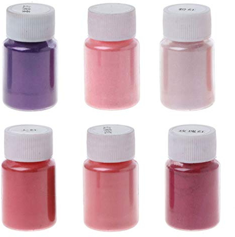 Pigmento perlado mineral mineral de mica natural de grado cosmético de 6 colores para hacer jabón, resina epoxi, brillo de labios, uñas, bombas de baño, limo