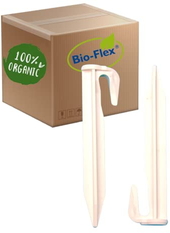 G greengrass tools Bio Haken Erdnägel für Mähroboter Kabel - Ökologische Heringe Draht-Befestigung ERD-Anker - kompatibel mit Gardena, Husqvarna, Worx, Robomow, Yard Force, Bosch, ..., Stück:100