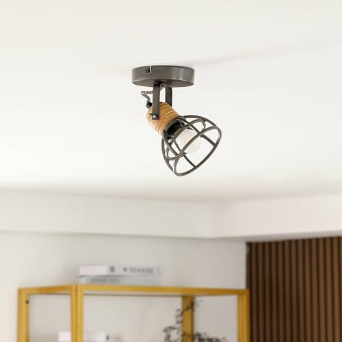 Lindby Foco Arinthea (Tradicional) en Negro hecho de Metal e.o. para Salón & Comedor (1 llama, E14) foco empotrado lámpara techo pared