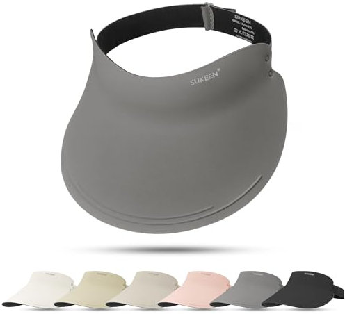 Sukeen Visor Cap Damen, Integrierter Soft Visor Hat, UV-Schutz Sonnenhut mit Metallschnalle, Breite Krempe, Cooler Stoff, Geeignet für Gartenarbeit, Hundespaziergang, Laufen