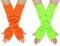 LERTREEUK 2Paar gestrickte Handschuhe Kaschmir Mischung lange Armstulpen Ellbogenstulpen fingerlose Fäustlinge mit Daumenloch (Orange+Grün, L)