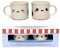 Puckator Set di 2 Tazzine da Caffè in Porcellana da 100ml - Design Foodiemals, Faccina Kawaii, Adatta al Microonde, Confezione Regalo