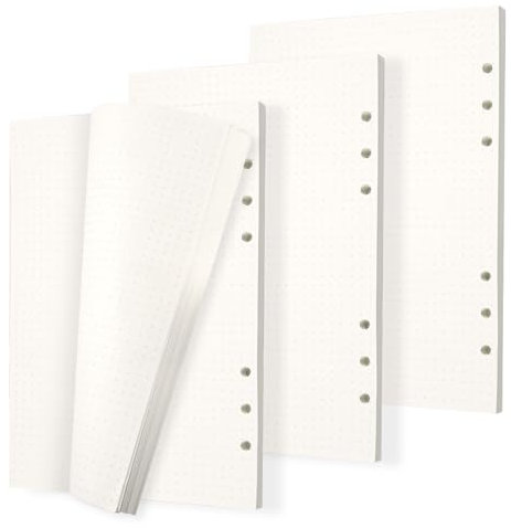 Svalor 135 Blätter A5 Nachfüllpapier, Gepunktet Refill Ringbucheinlagen, 6 Löcher Nachfülleinlagen, für A5 Notizbuch Ringbücher