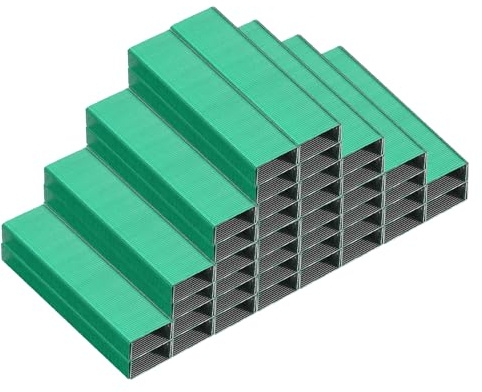 PATIKIL 26/6 Agrafes Standard, 10 Paquets 10000pcs 1/4 Longueur de Jambe Agrafes à Pointe Plate sans Blocage pour Agrafeuse de Bureau Fournitures de Bureau à Domicile, Vert