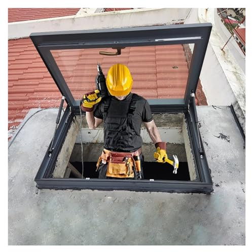 Coperchio Botola Grande Finestra Da Tetto E Lucernario, 50 60 70 80 90 100 Cm Finestra Di Osservazione Del Tetto Con Vetro Temperato, Finestra Di Uscita Dal Tetto Per Soffitta Interna/solarium(22x36in