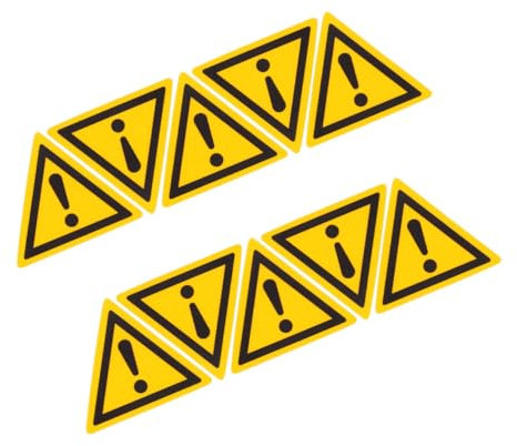OSALADI 10pièces Panneau Avertissement Jaune Avec Symbole Alerte Et Autocollant De Sécurité Pour Lieu De Travail Entrepôt Chantier