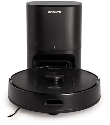 CREATE / NETBOT LS50 / Robot aspirador friegasuelos inteligente con base de autovaciado 5000Pa / Modo silencioso, vaciado automático, programable, filtro Hepa H11, mapeo 3D con tecnología láser, 14,4V