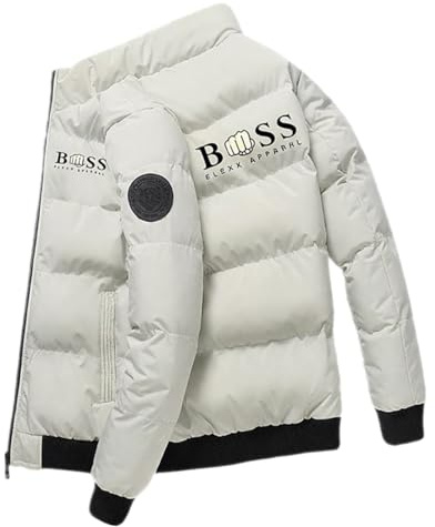 Mayamiyasa Hombre Moda Parka, Invierno Abrigos para Hombre, London Abrigo, BOS Logo, Chaqueta Zip Casual Jacket, Winter Warm Jacket Outdoor, Unisex Chaqueta Antiviento, S-XXXL