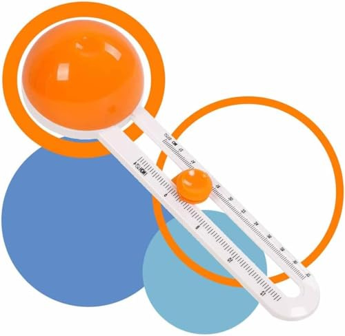 Circle Paper Cutter Rotary Circular Cutter for Cardstocks Craft Cutting Tools, Compass Paper Cutter Trimmer Scrapbooking (Included 3 Blades) (Orange)