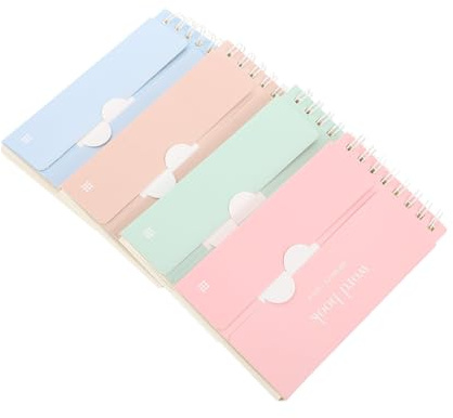VERDANVERSE Cahier de vocabulaire portable 4Pcs en Papier pour Étudiants Mémos Quotidiens Cahiers Légers et Pratiques pour L'université et Projets DIY Couleur Aléatoire