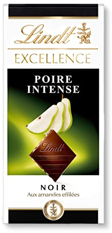 Lindt - Tablette EXCELLENCE Noir Poire Intense - Chocolat Noir, 100g