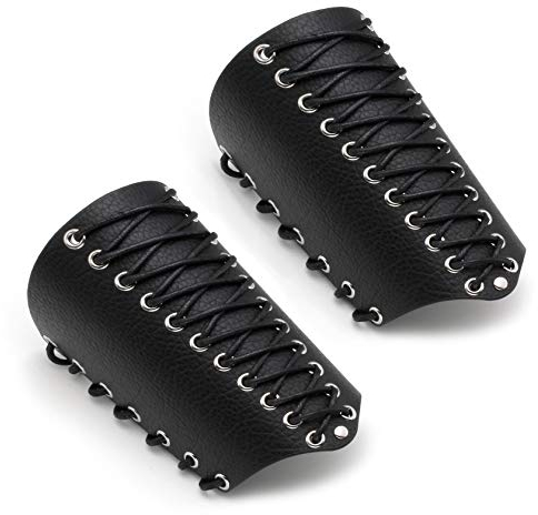 MILAKOO Herren Leder breite Manschette Wrap Gauntlet Wristband Befestigung Arm Rüstung Manschette einstellbar