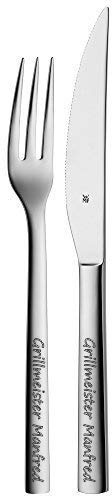 WMF Nuova Steakbesteck Set 2-TLG mit Wunsch Gravur Besteck Set Grillbesteck mit Namen graviert