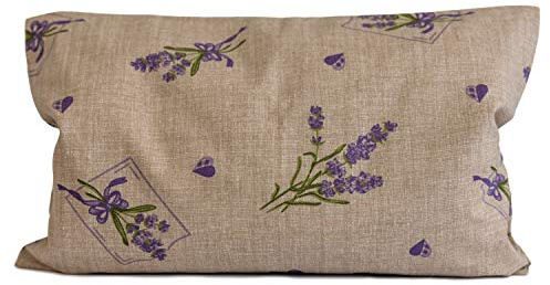 Cuscino di pino cembro con fodera interiore bio e federa esteriore fiore romantico, 30 x 20cm - Profumo di pino cembro naturale al 100%