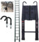 6.2M Telescopic Ladder Come wiht Roof Hook Kit Aluminium Black Portable Multi-Purpose Folding Extension Ladders EN 131 for Outdoor & Indoor Builder DIY Projector Easy Carry 150kg/330lbs Max. Load