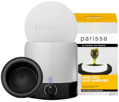 Parissa Mini Electric Hair Removal Wax Warmer for At-Home Waxing with Silicone Cup for All Hair Removal Waxes, Face, Bikini, Leg, and Body, Simple to Use