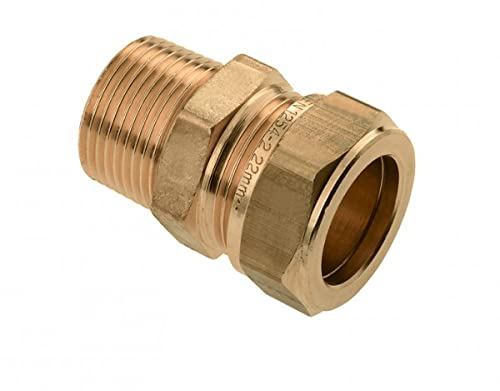 Raccord de serrage en laiton pour tube en cuivre 15 x 1 mm avec filetage extérieur 1/2, raccord à sertir