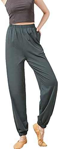 Frauen Workout Baggy Kung Fu Sweatpants Sport Schließen von Bloomers Hosen Casual Loose Fit Yoga Trainingshose (Dunkelblau,XXL)