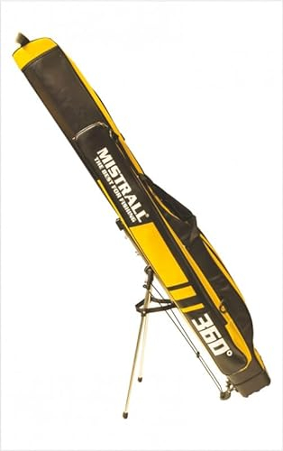 Meduza Rutenfutteral MISTRALL 2 Fächer gelb versteifte Rutentasche Futteral mit Ständer (160cm)