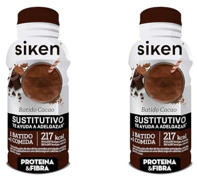 SIKEN Sustitutivo Ready to Go - Batido sabor cacao, Listo para tomar, Botella 325 ml., 325 mililitro, 1 (Paquete de 2)