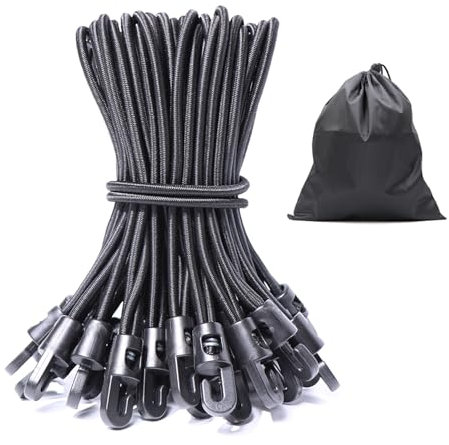 JunGG Spanngummi mit Haken 25 Stück, Expander mit Haken 15 cm, Planenspanner Gummispanner mit Haken für Planenbefestigung Zelt Camping