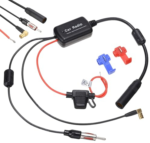 Antennenverstärker Auto, Dab Am Fm Signal Verstärker Splitter, DAB Antenne Verstärker Splitter Auto Antenne Signalverstärker für Autoradio Nachrüsten Stecker Radio Adapter Antennenadapter