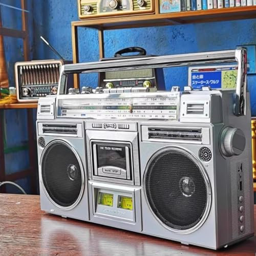 Radiokassettspelare, Retro Bluetooth Boombox-kassettspelare Med AM/FM-radio Och Basförstärkning, Inbyggd Högtalare, Stöd För SD/USB-ingång