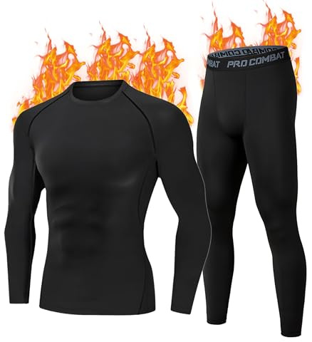 YESWEL sous Vetement Thermique Homme 3XL, Ensemble sous-Vêtements Hiver en Polaire Intérieure, sous-Vêtement Chaud Noir pour Ski Cyclisme Randonnée Noir