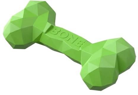 Culinavog Giocattolo Masticabile per Cani, Osso di Gomma, Osso Robusto in Gomma Naturale, Masticatori Aggressivi Cura Dentale Giocattolo da Masticare Interattivo per Cani Peso Massimo 30 Kg (Verde, M)