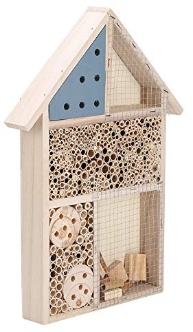 Phefop Casa de Mariquita Casa de Madera 13,8 X 10 X 1,4 Pulgadas Multi para Abeja Lacewing Jardín Decoración Colgante de Pared para Jardineros Al Aire Libre