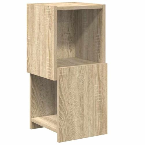 Kaorsrow Armadio angolare in rovere Sonoma, 25,5 x 25 x 55 cm, scaffale angolare sottile con 2 ripiani per soggiorno, moderno design salvaspazio, per piccoli spazi e nicchie