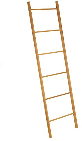 LOLAhome Toallero Escalera nórdico marrón de bambú para Cuarto de baño Basic