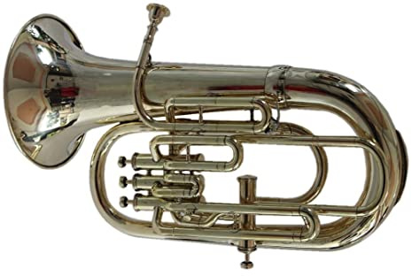 Brass Euphonium Bb/F 4 Valve Chrome Wow W Case Mp Silver