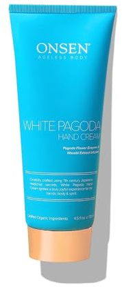 Onsen Anti Aging Shea Hand Lotion, Moisturizer for Dry and Cracked Hands, Non-Greasy Hand Repair Cream, Hand & Nail Care Cream with Japanese Natural Secrets Hand Cream for Women 4.5 fl oz/135 ml