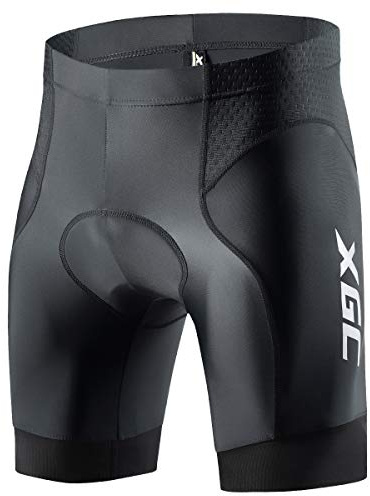 XGC Men's Cycling Shorts/Bike Shorts and Cycling Underwear with High-Density High-Elasticity and Highly Breathable 4D Sponge Padded (Black, M)