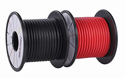 TUOFENG 14 AWG Wire,Soft and Flexible Silicone Insulated Wire 20 m [10 m Black and 10 m Red ] Stranded Wires High Temperature Resistance for RC Applications,Test Lead,Drones Battery