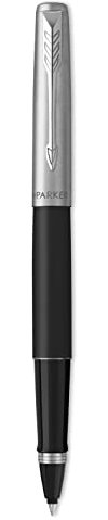 Parker Jotter Rollerball Pen | Bond Street Black with Chrome Trim | Fine Point Black Ink | Gift Box