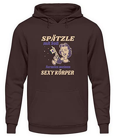 Spätzle avec sauce – Proverbes souabes – Cadeaux – Sweat à capuche unisexe, chocolat, XXL