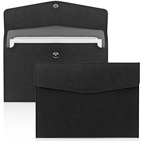 Skycase Dokumententasche A4,Dokumenten-Taschen PU Leder,Geschäfts Datei-Bag Dokumentenmappe Aktentasche Datei Taschen,Datei Organizer Aktenordner Aktentasche für A4 Dokumente Büro Schulreise,Schwarz