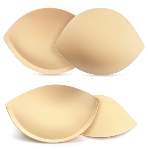 KSang Women's Push Up Bra Pads Inserts 2 Pairs Breast Enhancer Cups Add 1-2 Cup Sizes Instantly A/B, C Cup Available - BC Beige