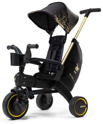 DOONA Liki Baby Trike S5 - Premium Limited Edition Golden Foldable Toddler Tricycle with parent handle for ages 10 Months to 3 Years